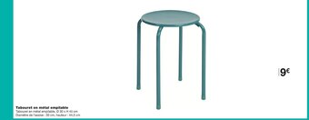 Monoprix Tabouret en métal empilable offre
