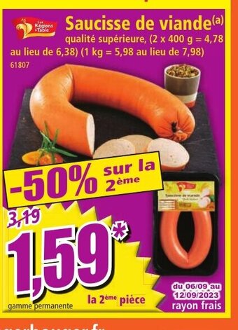 Norma Saucisse de viande offre