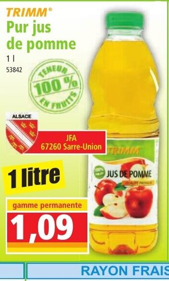 Norma TRIMM Pur jus de pomme offre