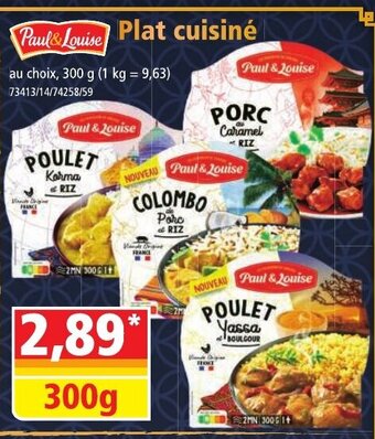 Norma Paul& Louise Plat cuisiné offre