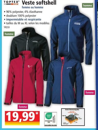 Norma TOPTEX Veste softshell offre
