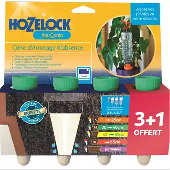 Jardiland Hozelock - cônes d'arrosage aquasolo pack 3+1 20 cl taille m vert offre