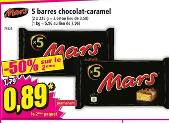 Norma Mars 5 barres chocolat-caramel offre