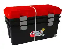Lot de 3 malles camper plastique , l.80 x p.40 x h.34 cm