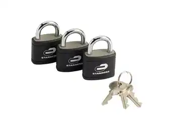 Weldom Lot de 3 cadenas à clé standers acier, l.35.0 mm offre