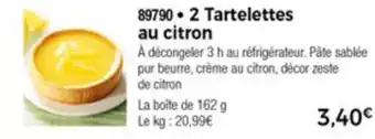 Thiriet 2 Tartelettes Au Citron offre