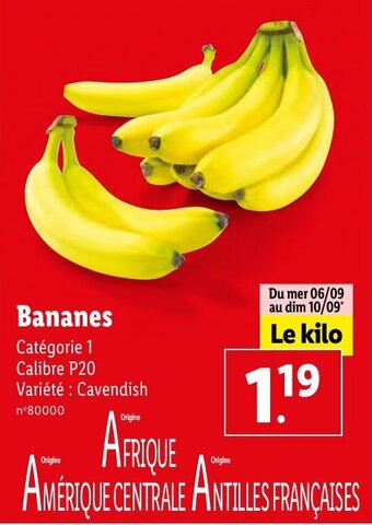 Lidl Bananes offre
