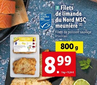 Lidl Filets de limande du Nord MSC meunière offre