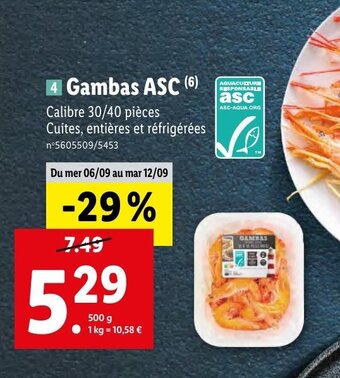 Lidl Gambas ASC offre