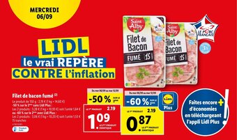 Lidl Filet de bacon fumé offre