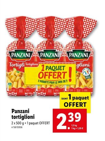 Lidl Panzani tortiglioni offre
