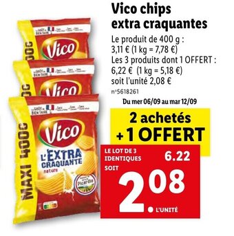 Lidl Vico chips extra craquantes offre