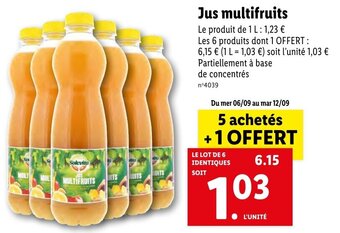 Lidl Jus multifruits 1L offre