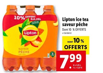 Lidl Lipton ice tea saveur pêche offre