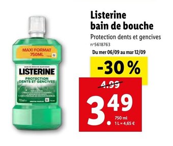 Lidl Listerine bain de bouche offre