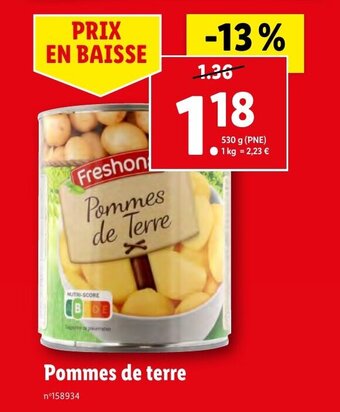 Lidl Pommes de terre offre