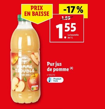 Lidl Pur jus de pomme offre