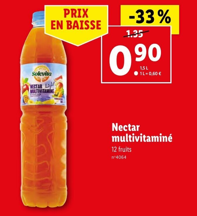 Promo Nectar multivitaminé chez Lidl