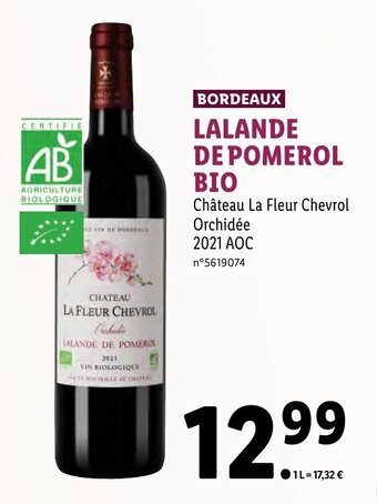 Lidl LALANDE DE POMEROL BIO offre