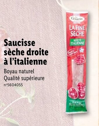 Saucisse sèche droite à l'italienne