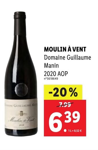 Lidl MOULIN À VENT offre