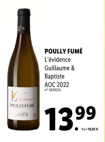 Lidl POULLY FUMÉ offre