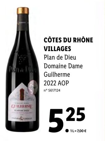 Lidl CÔTES DU RHÔNE VILLAGES offre