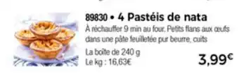 Thiriet 4 Patéis De Nata offre