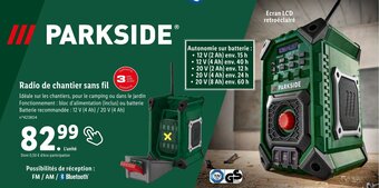 Lidl Radio de chantier sans fil offre
