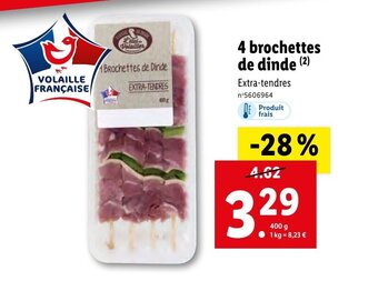 Lidl 4 brochettes de dinde offre