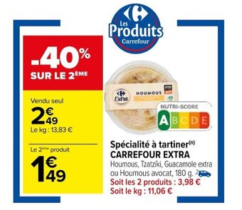 Carrefour Spécialité à tartiner CARREFOUR EXTRA offre