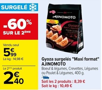 Carrefour Gyoza surgelés Maxi format AJINOMOTO offre