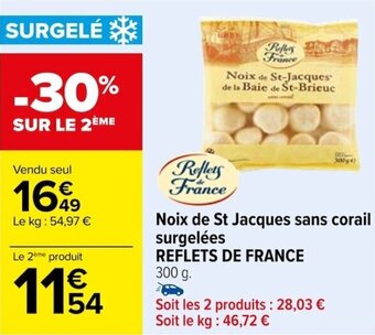 Carrefour Noix de St Jacques sans corail surgelées REFLETS DE FRANCE offre