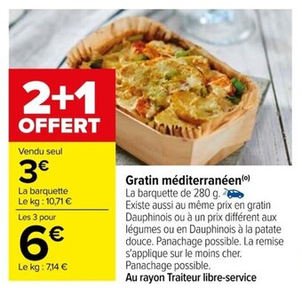 Carrefour Gratin méditerranéen offre