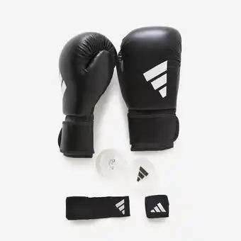 Kit de boxe adidas v2 (gants+bandes+protege-dents)