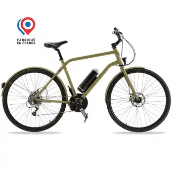 Decathlon Vélo de ville electrique 330w - pneus 700c - léger 18kg - design kaki mat offre