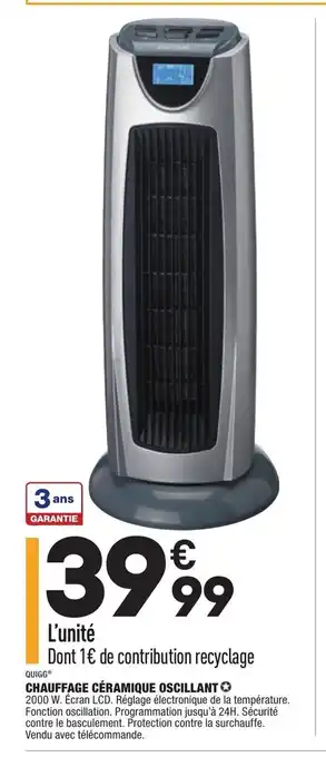 ALDI Chauffage Céramique Oscillant offre