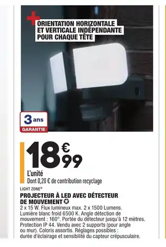 ALDI Projecteur A Led Avec Détecteur De Mouvement offre