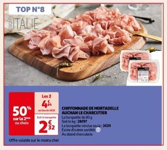 Auchan CHIFFONNADE DE MORTADELLE AUCHAN LE CHARCUTIER offre