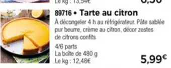 Thiriet Tarte Au Citron offre