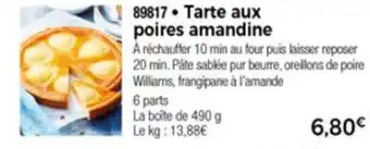 Thiriet Tarte Aux Poires Amandine offre