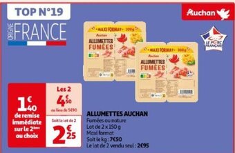 Auchan ALLUMETTES FUMEES offre