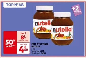 Auchan PÂTE À TARTINER NUTELLA offre