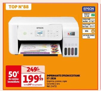 Auchan IMPRIMANTE EPSON ECOTANK Et-2826 offre