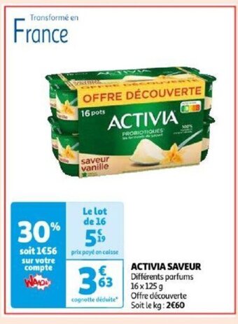 Auchan ACTIVIA Saveur offre
