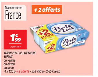 Netto YAOURT PERLE DE LAIT NATURE YOPLAIT offre