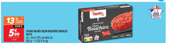 Netto STEAKS HACHÉS FAÇON BOUCHÈRE SURGELÉS NETTO offre