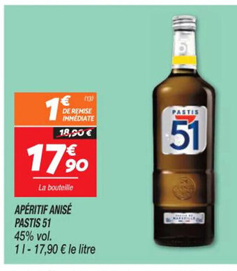 Netto APÉRITIF ANISÉ PASTIS 51 offre