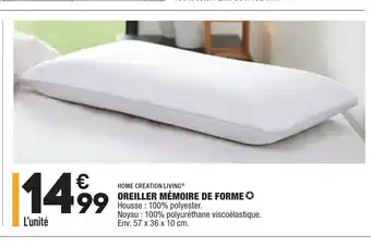 ALDI Oreiller Mémoire De Forme offre