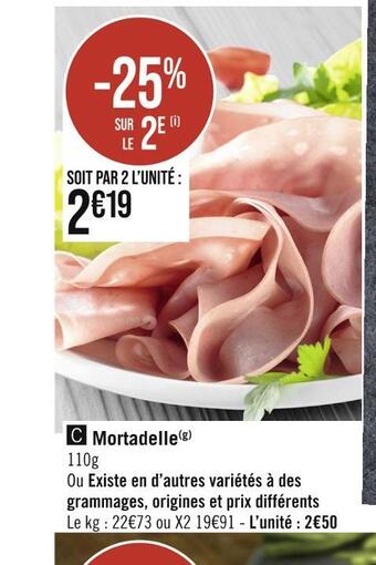 Casino Supermarchés Mortadelle offre